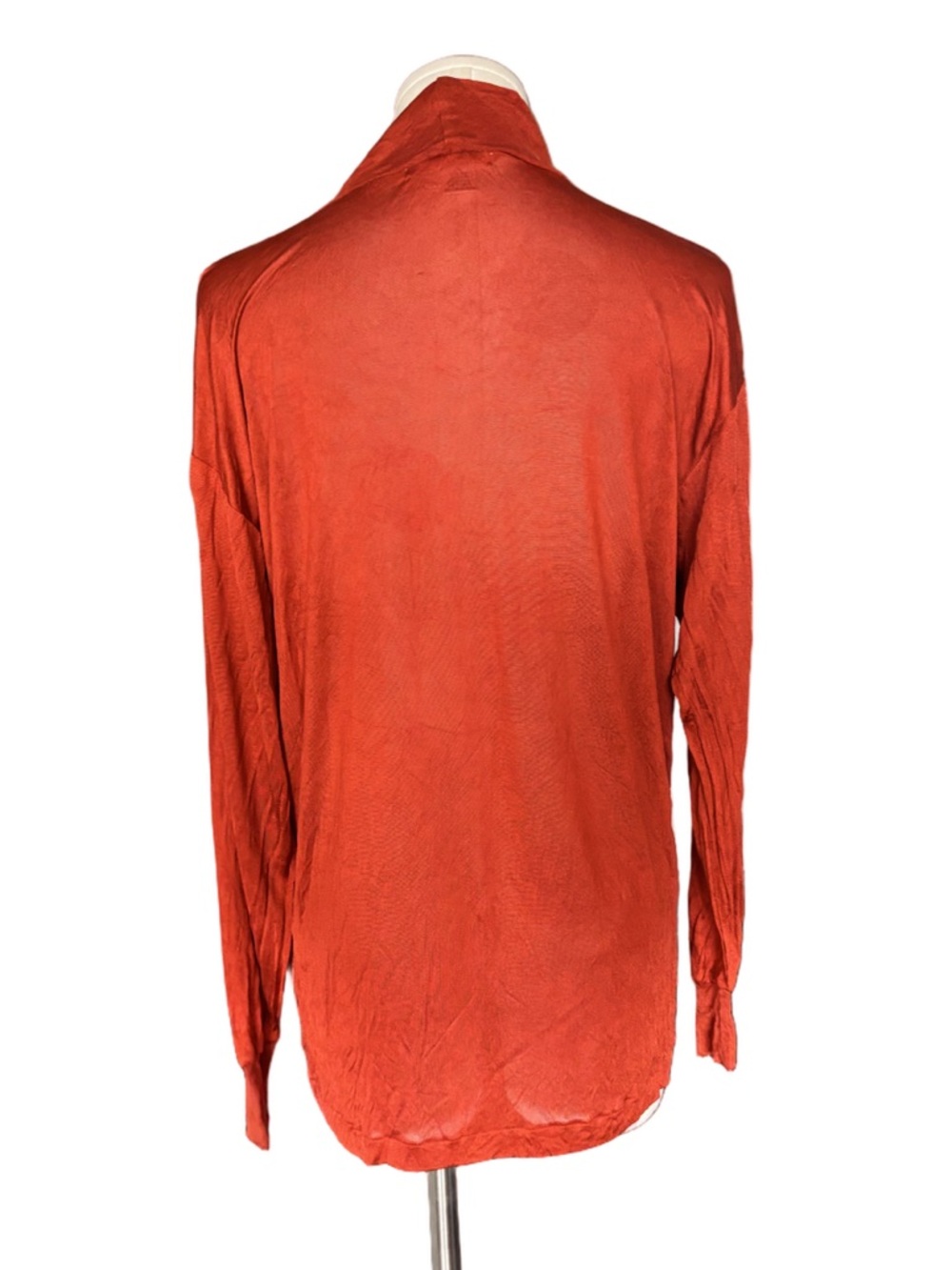 Y2K Sheer Silk  Baselayer 100% Pure Silk Turtleneck set of 2-- Brown Orange - XL - Picture 5 of 11